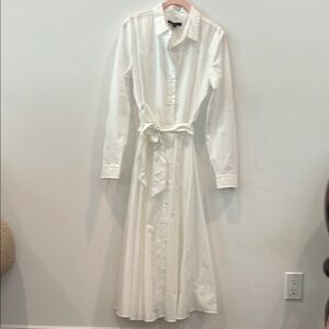 Banana Republic Classic White Long Sleeve Dress